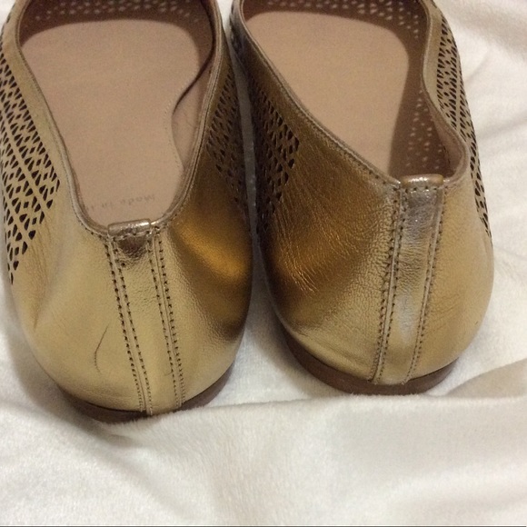 J.Crew gold leather laser ballet MADE IN ITALY 7 - Picture 4 of 8